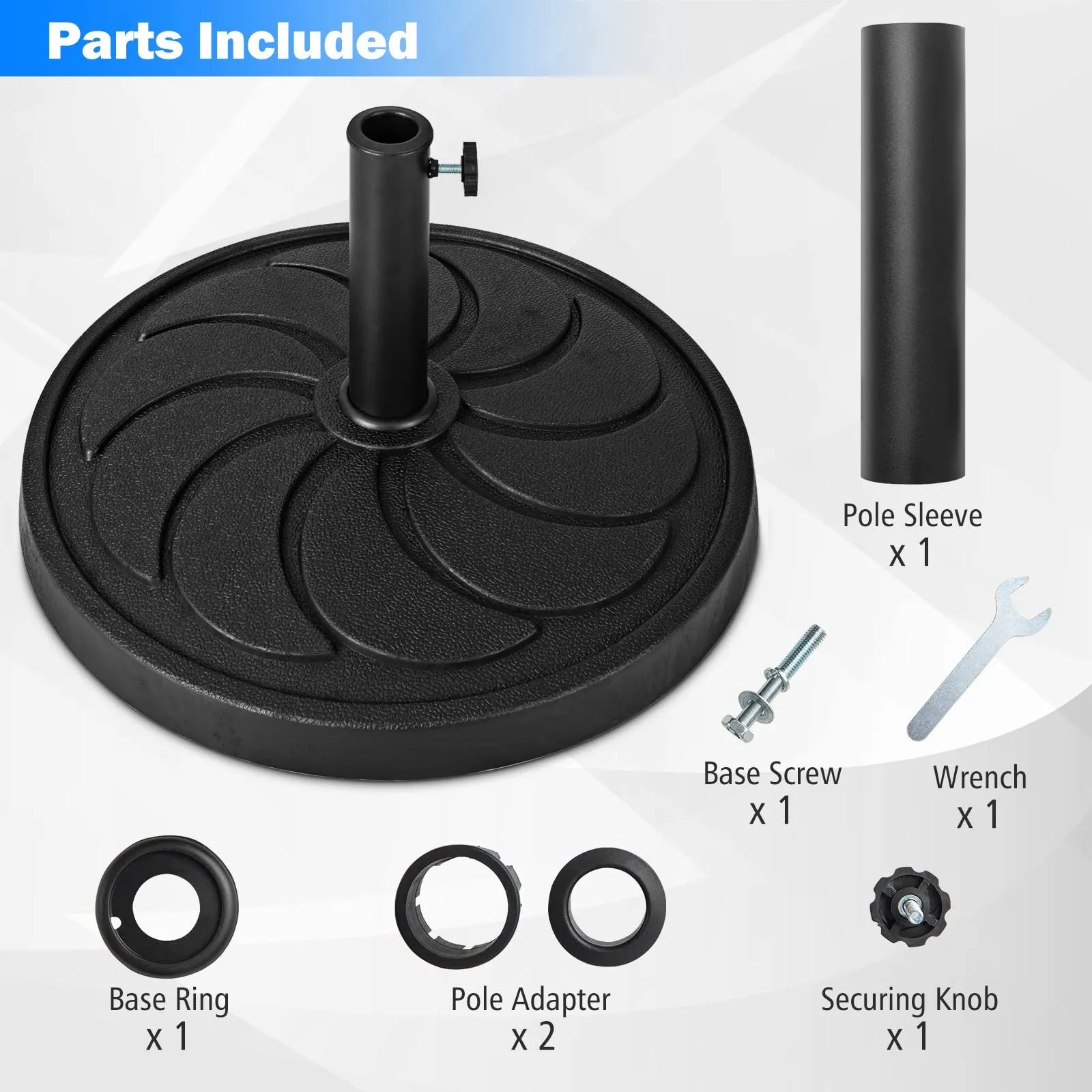 Tangkula Umbrella Base, 31 lbs Capacity Heavy-Duty Patio Outdoor Round Umbrella Stand for 9 ft Umbrella