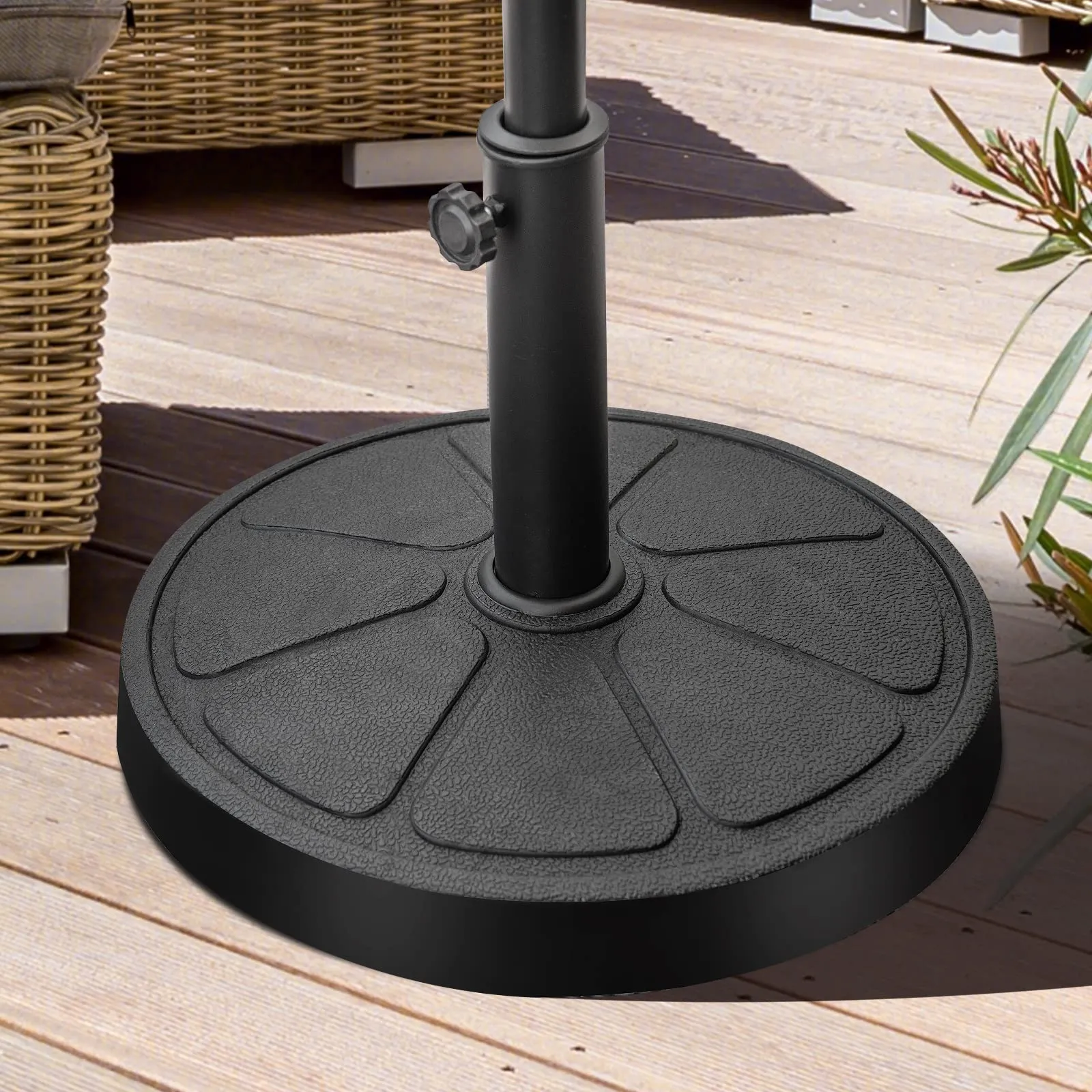 Tangkula Umbrella Base, 31 lbs Capacity Heavy-Duty Patio Outdoor Round Umbrella Stand for 9 ft Umbrella