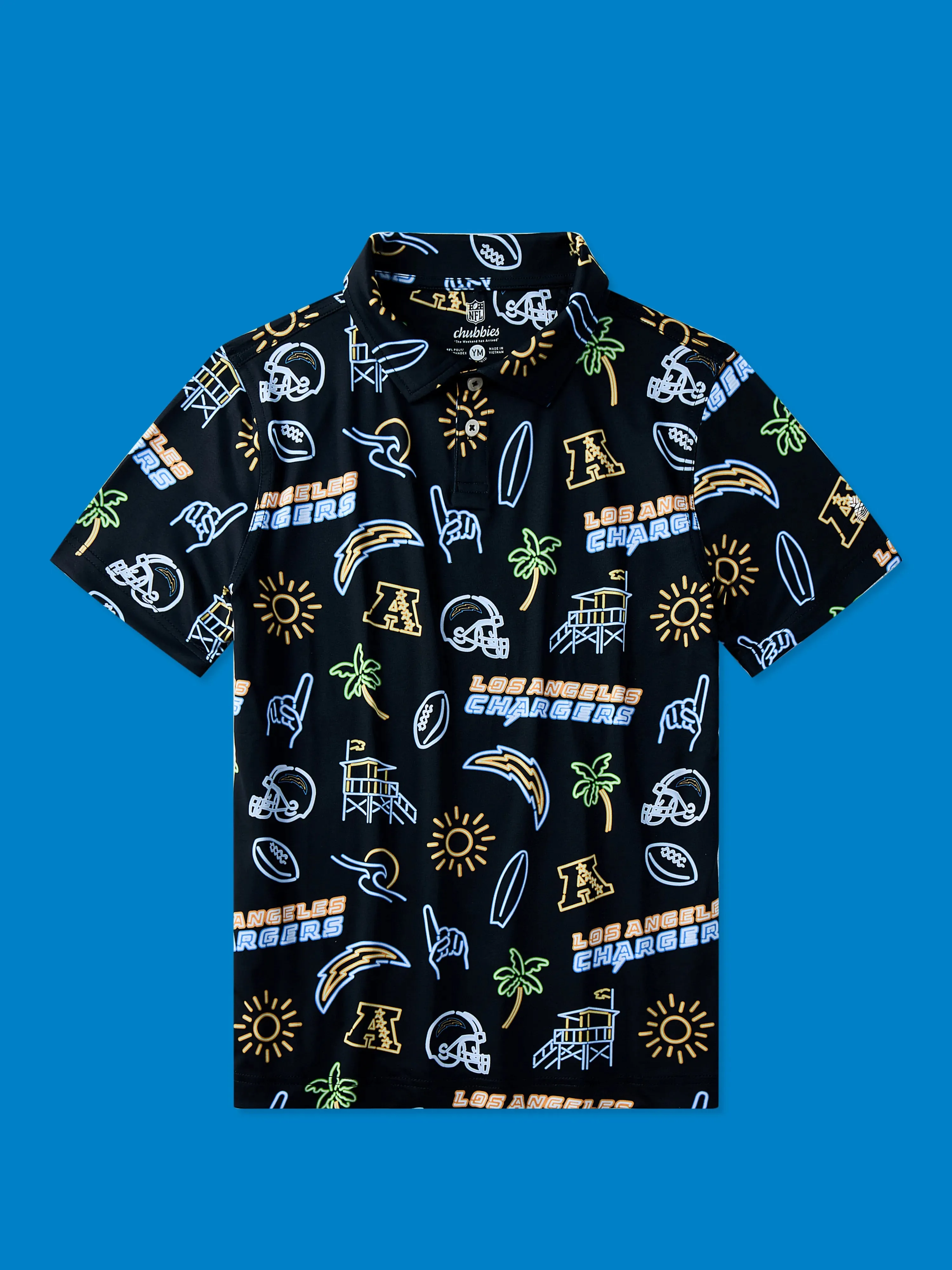 The Neon Chargers (NFL Boys Performance Polo)