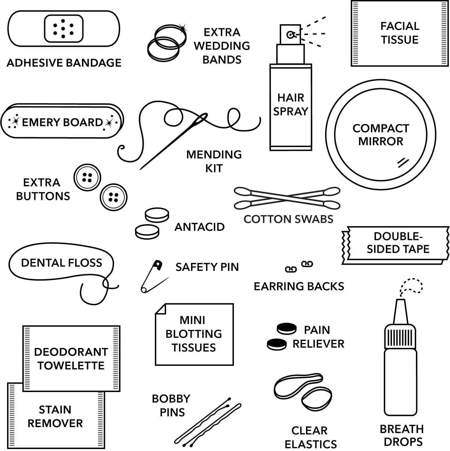 Velvet Minimergency Kits for Bridesmaids: Blush