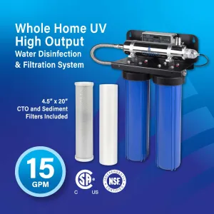 Vitapur 15 gpm Whole Home UV Rack Water Disinfection & Filtration System