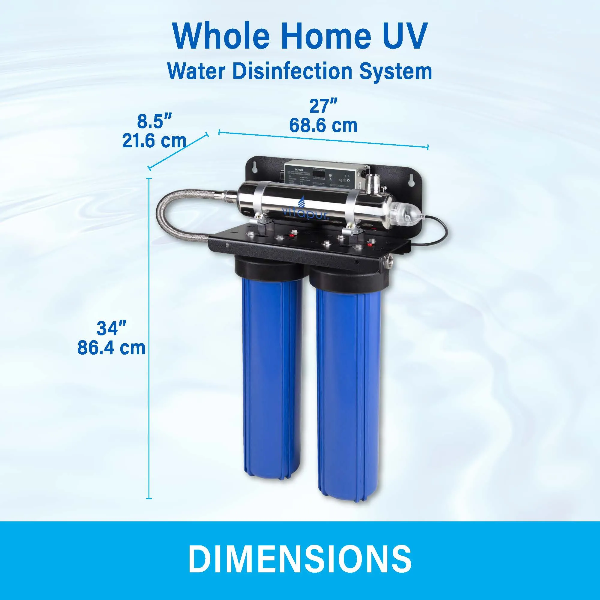 Vitapur 15 gpm Whole Home UV Rack Water Disinfection & Filtration System