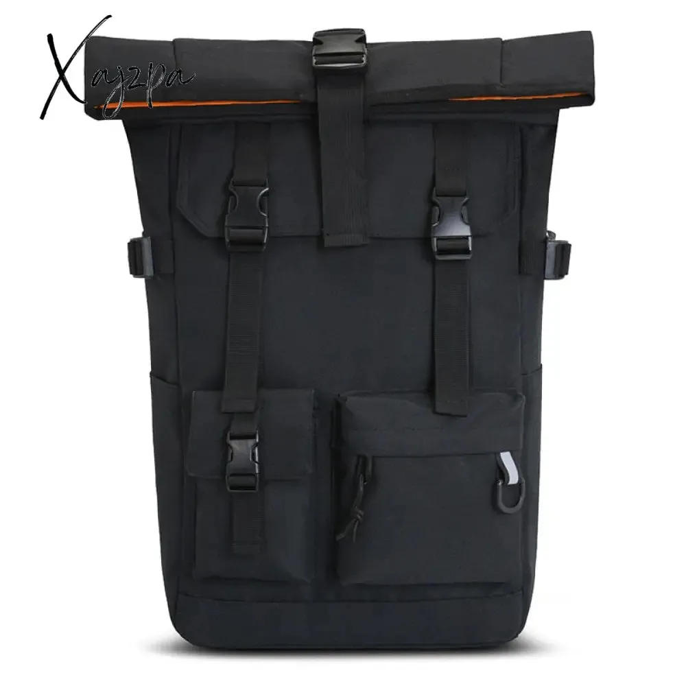 Xajzpa - New Luxury Vintage Canvas Backpacks for Men Oil Wax Canvas Leather Travel Backpack Large Waterproof Daypacks Retro Bagpack