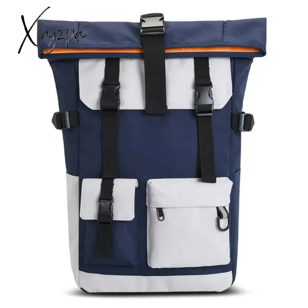 Xajzpa - New Luxury Vintage Canvas Backpacks for Men Oil Wax Canvas Leather Travel Backpack Large Waterproof Daypacks Retro Bagpack